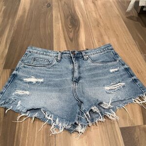 Blank NYC Light Blue Distressed Jean Shorts